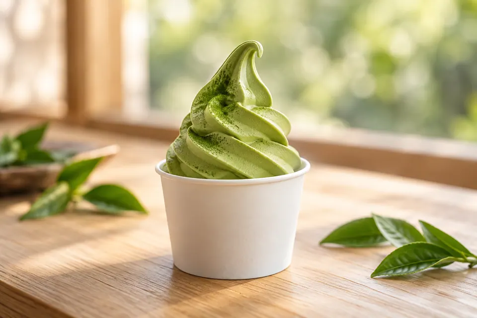 緑茶ソフトクリームのイメージ(AI生成)